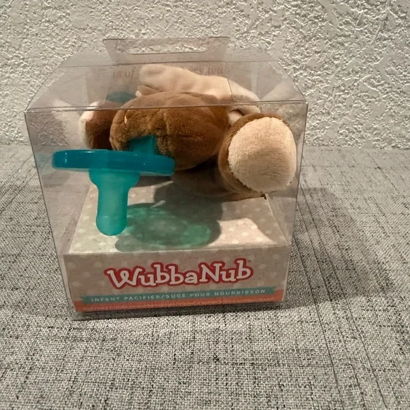 WubbaNub Brown and Teal Infant Pacifier - Picture 1 of 5